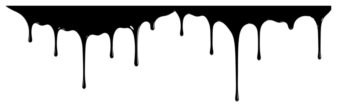 Horizontal border of melting icicle drips – bold winter silhouette divider