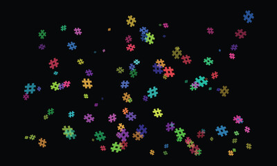 Vibrant hashtags float against a stark black backdrop, creating a dynamic and modern pattern with a social media theme, perfect for digital designs