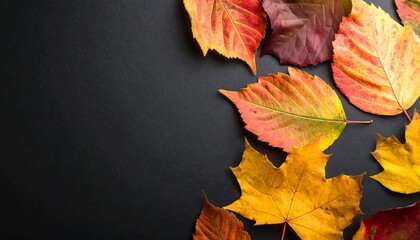 Autumn Leaves on Dark Background - A Seasonal Still Life.