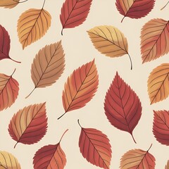 seamless pattern with autumn leaves