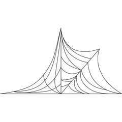 Abstract Stylized Spider Web Design With Black Lines On A Transparent Background A Simple Graphic Illustration
