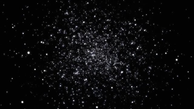 Animaci&oacute;n 4K horizontal en formato 16:9 que muestra una explosi&oacute;n suave de puntos brillantes que nacen desde el centro y se expanden por todo el lienzo. Los destellos opacos generan una atm&oacute;sfera eleg