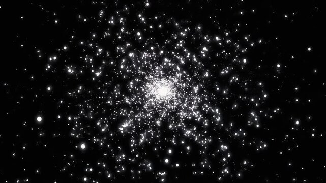 Animaci&oacute;n 4K horizontal en formato 16:9 que muestra una explosi&oacute;n suave de puntos brillantes que nacen desde el centro y se expanden por todo el lienzo. Los destellos opacos generan una atm&oacute;sfera eleg