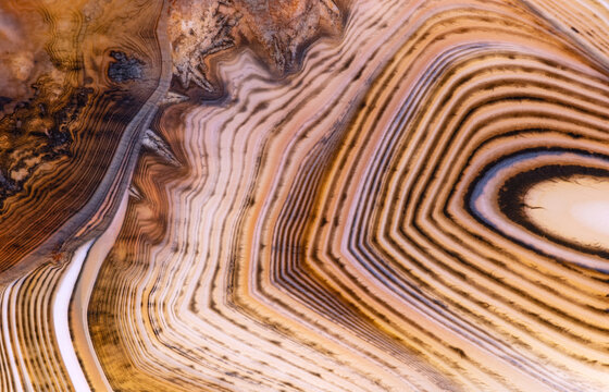 orange and brown agate fine structure closeup