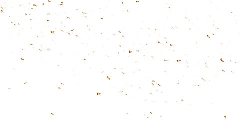 Abstract doted and confetti golden glitter and dust particles splatter on transparent background. Dust golden grunge background. Vector illustration.