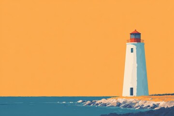 A charming lighthouse with window boxes full of flowers