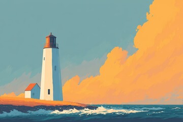 A path leading to a secluded lighthouse on a cliff