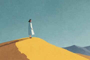 A quiet street in a minimalist town