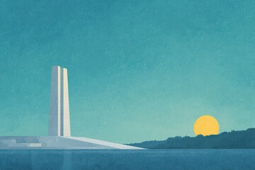 A train traveling through a minimal mountain pass