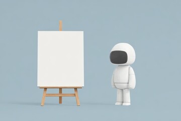 A robot offering a flower to a sad person