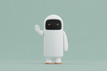 A robot with a worried or anxious expression