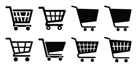 online shopping cart icon set