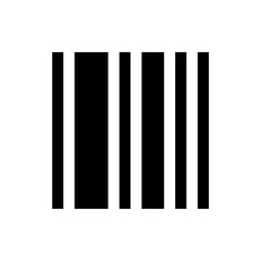 Illustration of a barcode with alternating black and white vertical bars on a white background design element