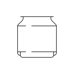 Illustration of a simple can with a minimalist design and visible lines on a white background showing shape 100