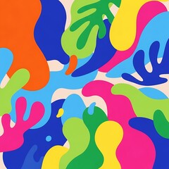 Vibrant Abstract Organic Shapes Pattern Background.