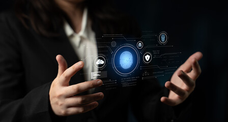 Biometric identity system using fingerprint and facial recognition to secure cloud access, protect sensitive data, and authenticate users in digital platforms Latch