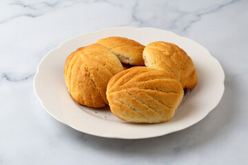Traditional Delicious Turkish dessert; flour cookie ( un kurabiyesi - Yaprak Kurabiye )