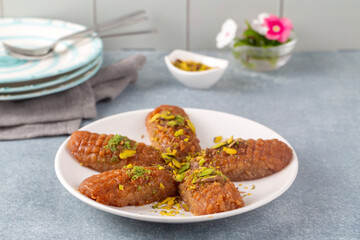 Turkish traditional sherbet dessert; kalburabasti