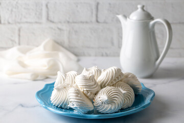 Meringue is a French dessert made by mixing sugar and cooked eggs.