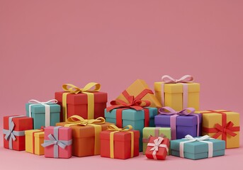 A vibrant assortment of beautifully wrapped gifts and exciting prizes, symbolizing a generous distribution and the thrill of winning ,assortment ,generosity ,award