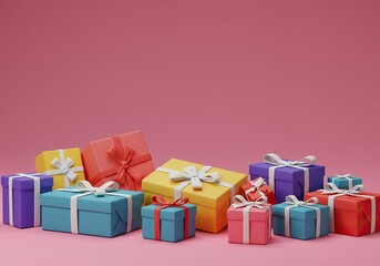 A vibrant assortment of beautifully wrapped gifts and exciting prizes, symbolizing a generous distribution and the thrill of winning ,concept ,donation ,ribbon
