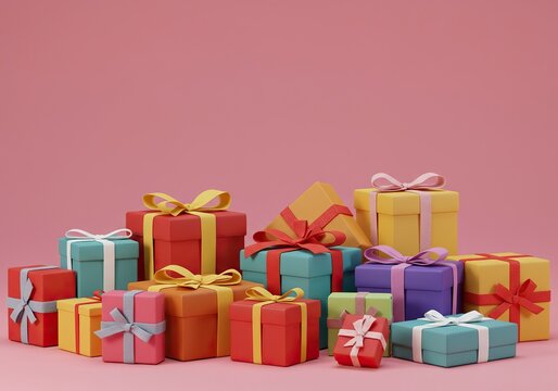 A vibrant assortment of beautifully wrapped gifts and exciting prizes, symbolizing a generous distribution and the thrill of winning ,assortment ,generosity ,award