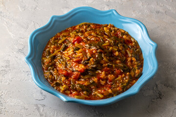 Traditional Turkish cuisine purslane dish (Turkish name; semizotu yemegi)