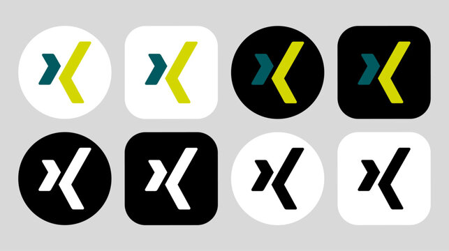 xing logo icon vector set.
