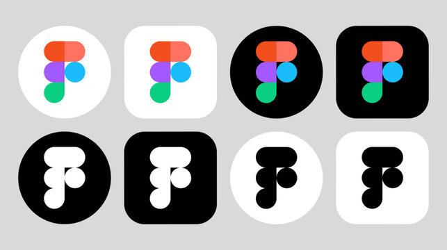Figma logo icon vector set.
