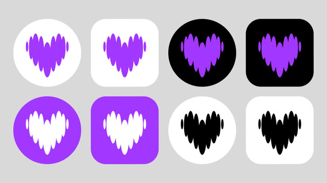 deezer logo icon vector set.