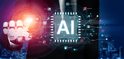 A generative AI assistant presents a diagram of its core capabilities. This includes its foundation in machine learning, robotics, and interactive chatbot technology. Fermion