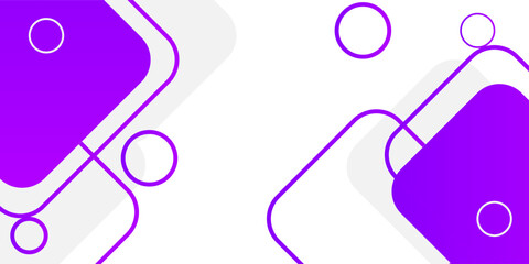 Modern abstract vector with purple geometric shapes, including rounded squares and circles, on a white and light gray background. Sleek, minimal, and tech-inspired design.
