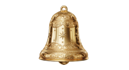 Ornate golden bell with intricate star and floral patterns