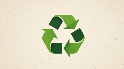S&iacute;mbolo cl&aacute;ssico de reciclagem em verde, destacando a&ccedil;&otilde;es sustent&aacute;veis, consumo consciente e preserva&ccedil;&atilde;o ambiental