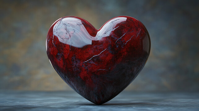 3D maroon heart icon element with glossy smooth finish and modern design representing love elegance affection and digital symbolism ideal for app design user interface and creative visuals