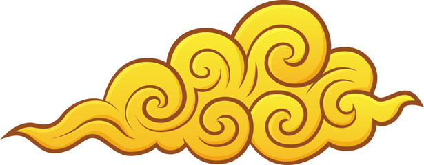 cloud ksy golden asia china japan styls illustration design