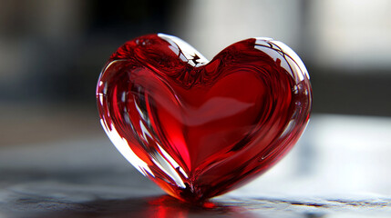 3D red heart icon element with glossy smooth finish and modern design representing love passion affection and digital symbolism ideal for app design user interface and creative visuals