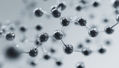 Hexagonal Molecular Pattern On Gray: Chemistry'S Graphic Molecule Structure For Cover, Poster, And Web Designs.