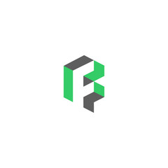 F letter initial logo. icon geometric