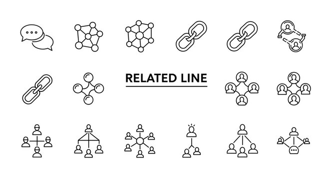 A vibrant and versatile line icon collection, perfect for infographics, articles, books, flyers, and banners, featuring editable strokes and a clean white background for seamless integration into