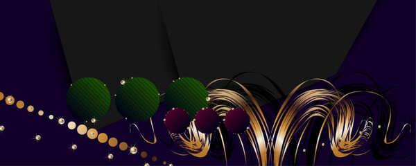 Christmas Festive, elegant, shiny gold design black background abstract shiny color golden