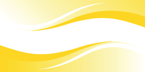 Abstract background with flowing yellow waves and curves creating a central white space for text or design.