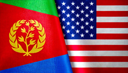 アメリカの国旗とエリトリアの国旗(USA Flag &Eritrea flag.)
