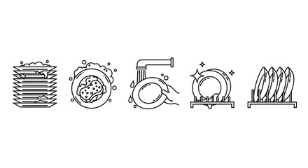 A vibrant and detailed vector cartoon illustration of a plate with a thin wash of liquid, isolated on a clean white background, perfect for web, books, cards, and apps, presented as an ordered set of