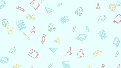 back to school pattern animation with school supplies icons. - Powered by Adobe