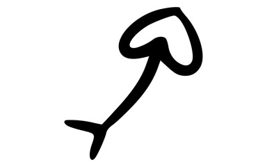 Hand Drawn Heart-Tip Arrow Doodle Vector Icon