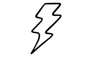 Fototapeta premium Hand Drawn Outline Lightning Bolt Doodle Vector Symbol