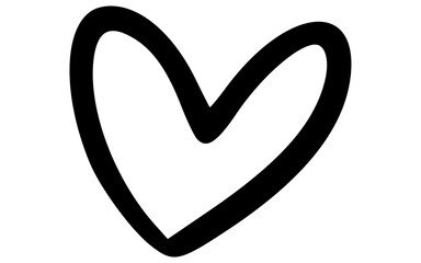 Simple Hand Drawn Large Heart Outline Doodle Vector Icon