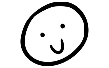 Hand Drawn Simple Smiley Face Outline Doodle Vector Emoji