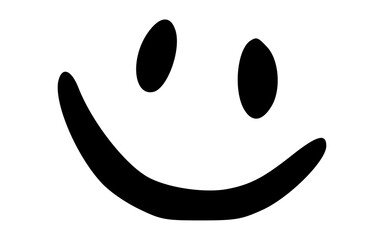 Hand Drawn Filled Simple Smiley Face Doodle Vector Icon